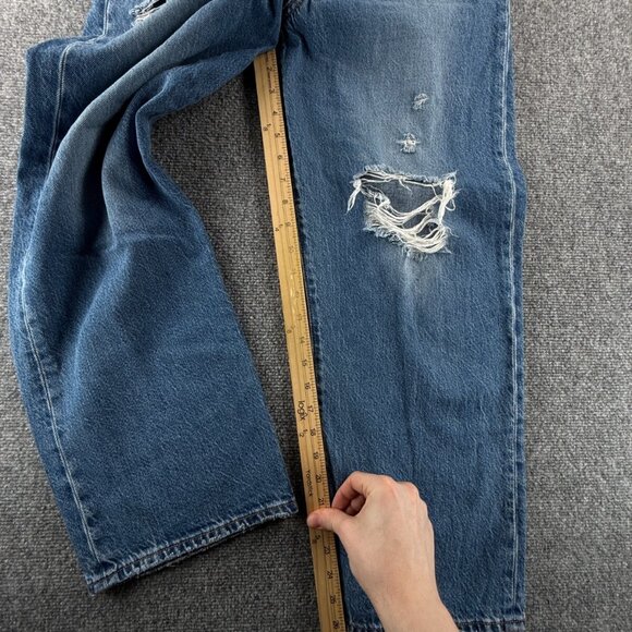 Levis Premium Ribcage Straight Ankle Denim Jeans Women Soft Cotton ACTL 30X27 - Picture 7 of 16